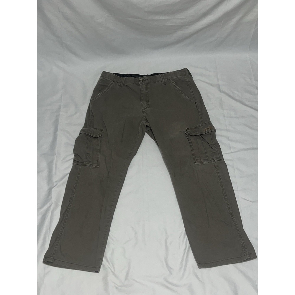 Wrangler Mens Relaxed Fit Cargo Pants Casual Workwear Khaki Size 34 x 30 Read
